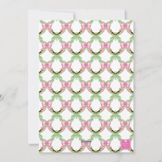 Watercolor Preppy Leopard Garland Christmas Feestdagenkaart (Achterkant)