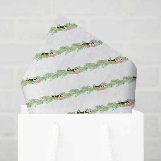 Watercolor Preppy Leopard Garland Christmas Tissuepapier (Cadeauzakje)