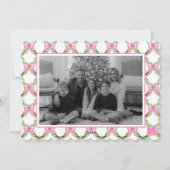 Watercolor Preppy Leopard Monogram Crest Photo Feestdagenkaart (Achterkant)