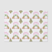 Watercolor Preppy Luipaard Kerst Monogram Wapen Tissuepapier (Voorkant)