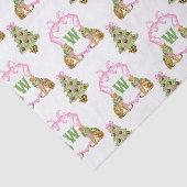 Watercolor Preppy Luipaard Kerst Monogram Wapen Tissuepapier (Detail)