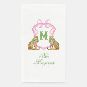 Watercolor Preppy Luipaard Kerstboom Servet