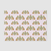 Watercolor Preppy Luipaard Kerstboom Tissuepapier (Voorkant)