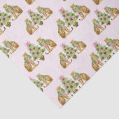 Watercolor Preppy Luipaard Kerstboom Tissuepapier (Detail)