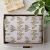 Watercolor Preppy Luipaard Kerstboom Tissuepapier (Geschenk)