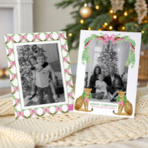 Watercolor Preppy Luipaard Slinger Kerstmis