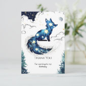 Watercolor Pret Fox Verjaardag Bedankkaart (Staand voorkant)