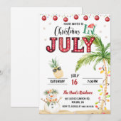 Watercolor Pret Kerstdag in juli-feest Kaart (Voorkant / Achterkant)