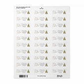 Watercolor Prettig Kerstboom Retouradres Etiket (Full Sheet)