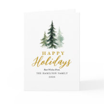 Watercolor Prettig Kerstfeest Kerstboom Familie