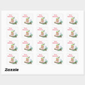 Watercolor Prettig Kerstmis Gelaagde Cake Stickers (Vel)