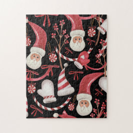 Watercolor Prettig Kerstmis Patroon- Artistieke St Legpuzzel
