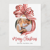 Watercolor Prettig Kerstmis Rood Feestdagenkaart (Voorkant)