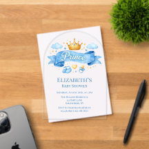 Watercolor Prince Boy Baby Shower