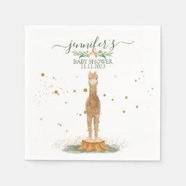 Watercolor Print Alpaca Baby Servet