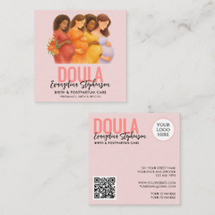 Watercolor Professional Geboorte Postpartum Doula Vierkante Visitekaartje