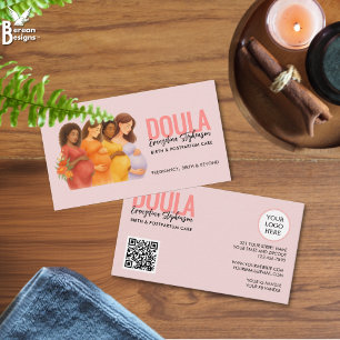 Watercolor Professionele Geboorte Postpartum Doula Visitekaartje
