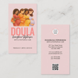 Watercolor Professionele Geboorte Postpartum Doula Visitekaartje