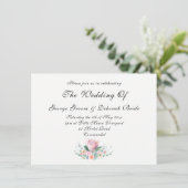 Watercolor Protea Bouquet Wedding Kaart (Staand voorkant)
