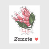 Watercolor Protea Dank Je Sticker I (Vel)