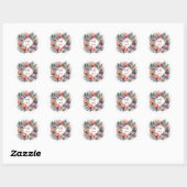 Watercolor Protea Krans Cirkel Sticker (Vel)