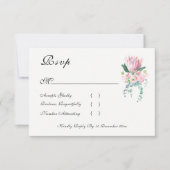 Watercolor Protea RSVP Cards (Voorkant)
