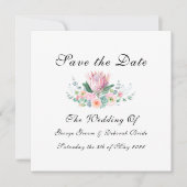 Watercolor Protea Save The Date Card (Voorkant)