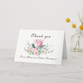 Watercolor Protea Wedding Bedankkaart