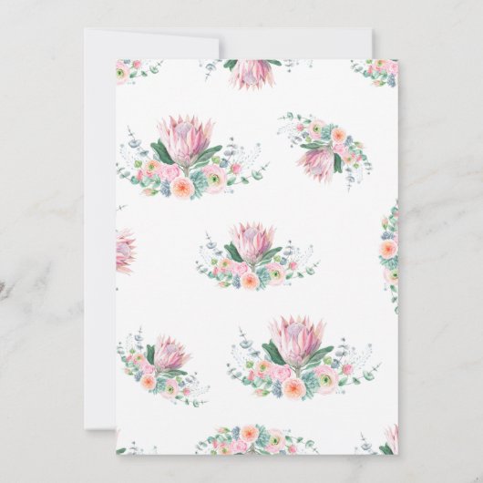 Watercolor Protea Wedding Kaart (Achterkant)