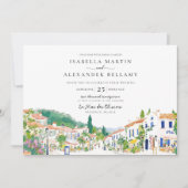 Watercolor Provence Trouwuitnodiging Kaart (Voorkant)