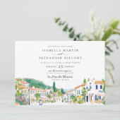 Watercolor Provence Trouwuitnodiging Kaart (Staand voorkant)