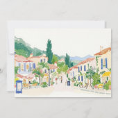 Watercolor Provence Trouwuitnodiging Kaart (Achterkant)
