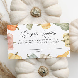 Watercolor Pumpkin Baby Shower Diaper Rafflle Informatiekaartje