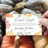 Watercolor Pumpkin Baby Shower Diaper Rafflle Informatiekaartje