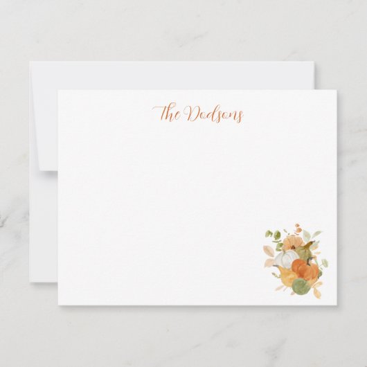Watercolor Pumpkin Notecards (Voorkant)