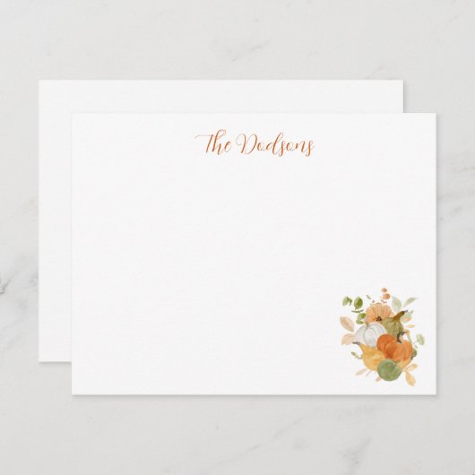 Watercolor Pumpkin Notecards (Voorkant / Achterkant)