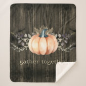 Watercolor Pumpkin Sherpa Deken (Voorkant)