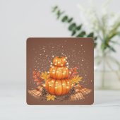 Watercolor pumpkin thanksgiving card kaart (Staand voorkant)