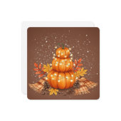 Watercolor pumpkin thanksgiving card kaart (Voorkant / Achterkant in situ)