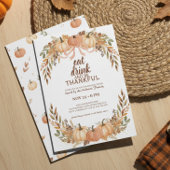 Watercolor Pumpkin Thanksgiving Invitation Kaart