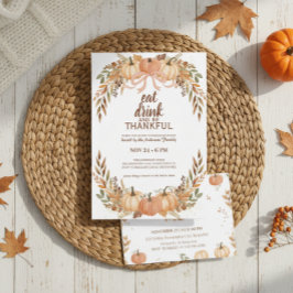Watercolor Pumpkin Thanksgiving Invitation Kaart
