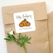 Watercolor Pumpkins Happy Thanksgiving Custom Vierkante Sticker