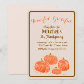 Watercolor Pumpkins Thankful Grateful  Kaart (Voorkant / Achterkant)