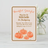 Watercolor Pumpkins Thankful Grateful  Kaart (Staand voorkant)