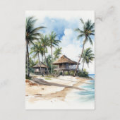 Watercolor Punta Cana Trouwgast Details Informatiekaartje (Achterkant)