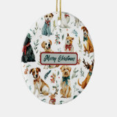 Watercolor Puppies Christmas Tree Ornament (Rechts)
