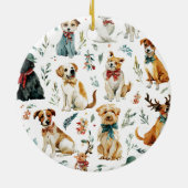 Watercolor Puppies Christmas Tree Ornament (Achterkant)