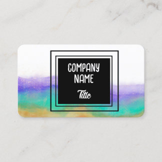 watercolor purple and turquoise bold abstract art visitekaartje