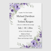 watercolor purple floral wedding invitation magnet (Voorkant)