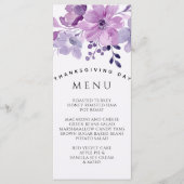 Watercolor purple flower bouquet menu (Voorkant)
